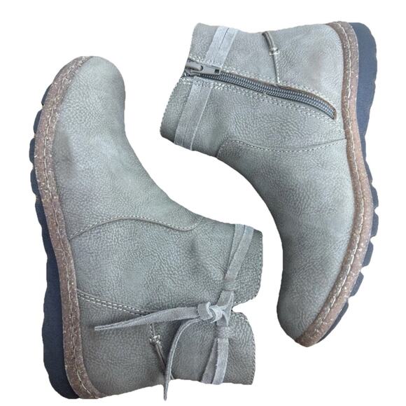 B.O.C Womens Sz 6 Leather Ankle Boots Addi Taupe Fall Booties - Picture 4 of 7